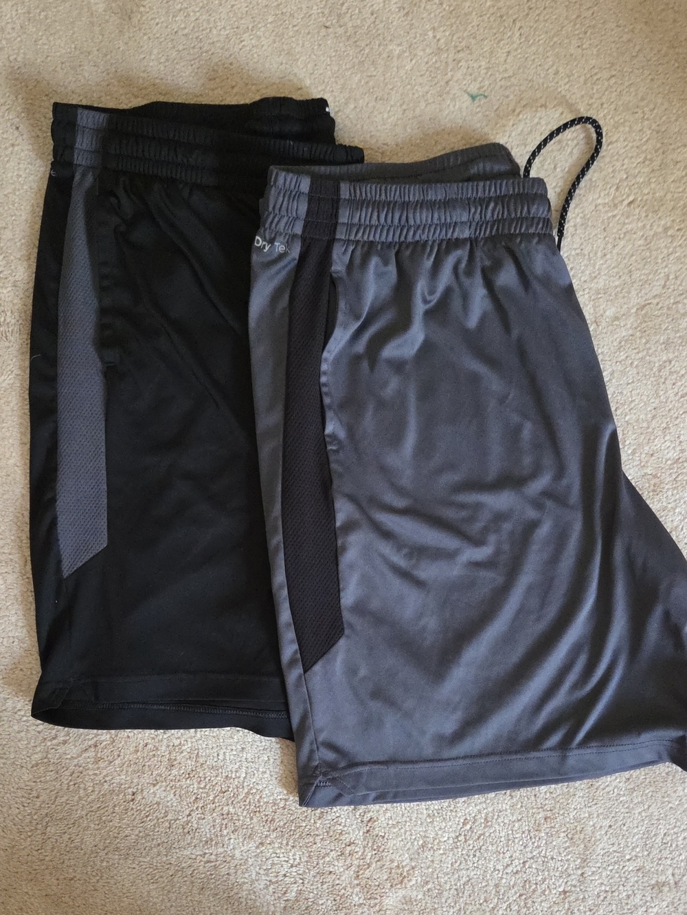 2 PAIR - tek gear Men's Athletic Shorts — Black and Charcoal